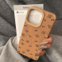 Protective case for iPhone in faux suede Soft touch - Cat paw and bone