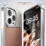 Shockproof Magnetic Aluminum and Leather Case with Built-in Perfume - Brown