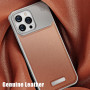 Shockproof Magnetic Aluminum and Leather Case with Built-in Perfume - Brown