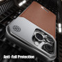 Shockproof Magnetic Aluminum and Leather Case with Built-in Perfume - Brown