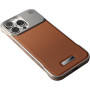 Shockproof Magnetic Aluminum and Leather Case with Built-in Perfume - Brown