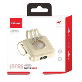 Power Bank Magnétique 10000mAh FS-B16 avec Miroir et Câbles Intégrés - Chargez en Style et Efficacité