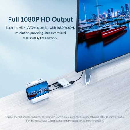 Adaptateur USB / HDMI+VGA+AUX ORICO Phone|PC Display (PE-M1)