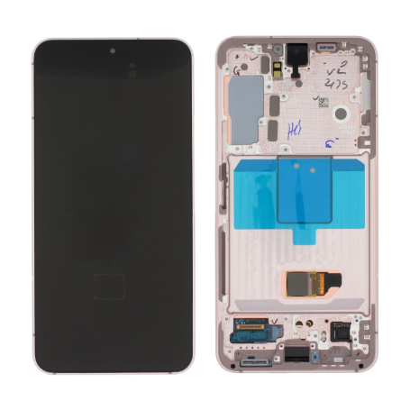Ecran Samsung Galaxy S22 2022 (S901) Crème + Châssis (Service Pack) - GH82-27520F-27521F
