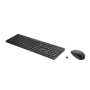HP 235 WL Wireless Keyboard & Mouse Set - Spanish QWERTY - Sleek Black Design