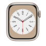 Montre Connectée Apple Watch Séries 8 GPS 45mm Lumière Stellaire Aluminium (Sans Bracelet et Accessoires) - Grade A
