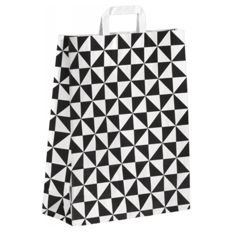 Black & White Kraft Paper Bags with Twisted Handles 32×12×40 cm – Pack of 250