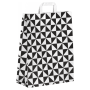 Sac kraft noir et blanc avec poignées torsadées 32×12×40 cm – Lot de 250