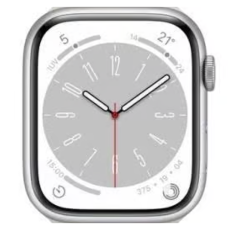 Montre Connectée Apple Watch Séries 8 GPS 45mm Argent Aluminium (Sans Bracelet et Accessoires) - Grade A