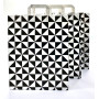 Sac kraft noir et blanc avec poignées torsadées 32×12×40 cm – Lot de 250