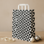 Sac kraft noir et blanc avec poignées torsadées 32×12×40 cm – Lot de 250