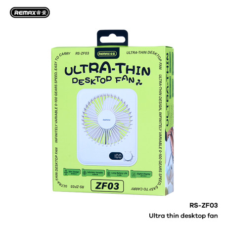 Ventilateur de Bureau Ultra-Mince REMAX RS-ZF03 - Blanc