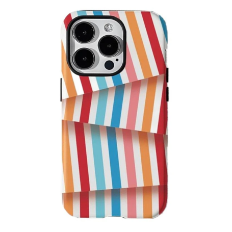 Irregular Rainbow Stripes Silicone Protective Case for iPhone
