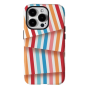 Irregular Rainbow Stripes Silicone Protective Case for iPhone
