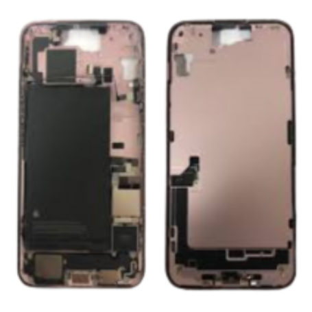Chassis iPhone 15 sans Vitre Arrière avec Batterie Rose eSIM US Grade AB - Pièce d'Origine Démonte pour Réparation de Qualité