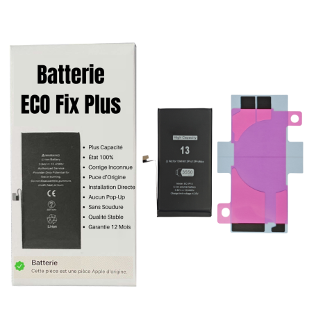 Batterie iPhone 13 (ECO Fix Plus) Installation Directe - Aucun Pop-up / État 100%