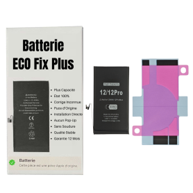 Batterie iPhone 12 / 12 Pro (ECO Fix Plus) 130% Plus Durable - Aucun Pop-up / État 100%
