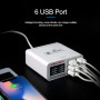 Buy SUNSHINE SS-304Q 6-Port USB Charger with QC3.0 Fast Charging in Purple