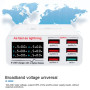 Chargeur Intelligent 6 Ports USB QC3.0 SUNSHINE SS-304Q Violet Charge Rapide Optimale pour Appareils Multiples