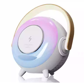 Enceinte Bluetooth Sans Fil Tout-en-Un Night Light - Son Immersif et Éclairage Doux Blanc