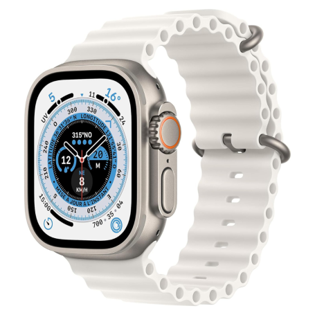 Apple Watch Ultra Cellular 49mm Natural Titanium with White Ocean Band Grade A with Box and Accessory
