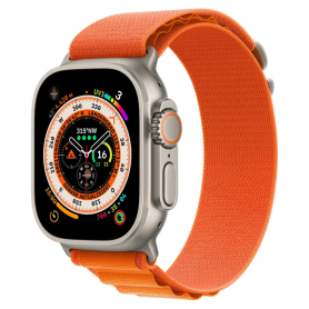 Apple Watch Ultra Cellulaire 49mm Titane Naturel - Alpine Loop Orange S Grade A avec Boîte et Accessoires
