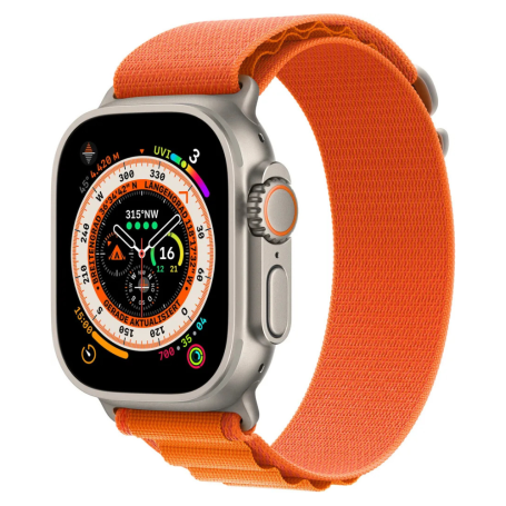 Buy Apple Watch Ultra Cellular 49mm Natural Titanium Orange Alpine Loop S Band Grade A with Box and Accessories