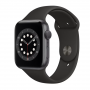 Apple Watch Series 6 Cellulaire 44mm Aluminium Gris Sidéral - Grade A avec Boîte et Chargeur - Bracelet Sport Noir