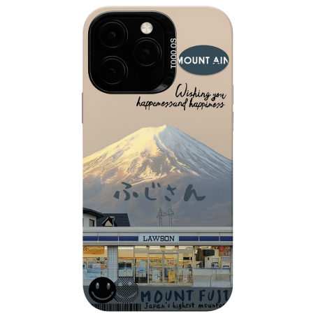 Protective Case Mount Fuji for iPhone - Black | Durable & Stylish Phone Protection