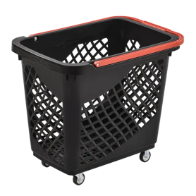 Durable Rolling Basket with Red Handle 93x42x62 cm - Convenient Shopping and Storage Solution