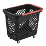 Durable Rolling Basket with Red Handle 93x42x62 cm - Convenient Shopping and Storage Solution