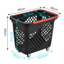 Durable Rolling Basket with Red Handle 93x42x62 cm - Convenient Shopping and Storage Solution
