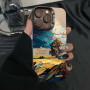 Oil-Painted Rice Field iPhone Case - Black | Stylish & Durable Protection