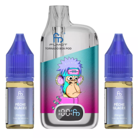 Vapoteuse Rechargeable Tornado BOX POD 28000 Puffs - Saveur Iced Peach - E-Liquide Haute Capacité