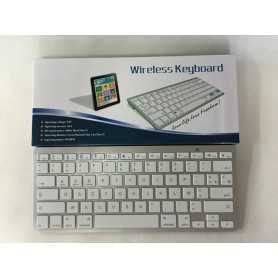 Wireless Bluetooth Keyboard Silver - Mac Windows Android English QWERTY French AZERTY
