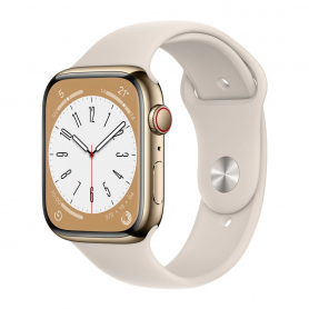 Apple Watch Series 7 Cellular 45mm Gold Stainless Steel Grade A with Box & Charger - Milanese Loop