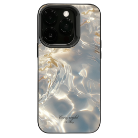 Coque de Protection PC iPhone Bleu et Or - Style Élégant | Livraison Rapide