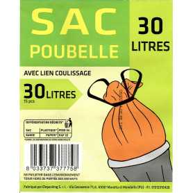 Achetez Sac Poubelle à Liens Coulissants 30L 360 Pcs - SP30 Économique et Résistant