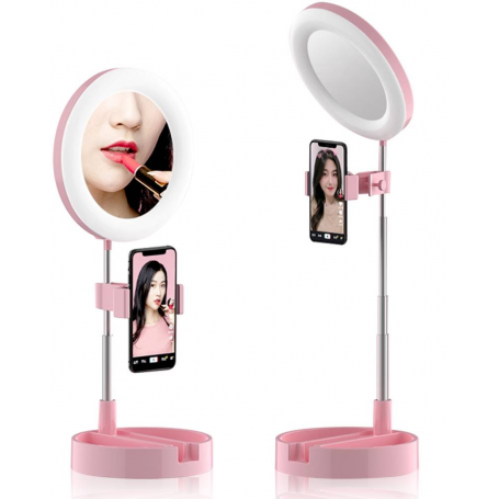 Ring Light avec miroir intégré et support pour smartphone (ECO)