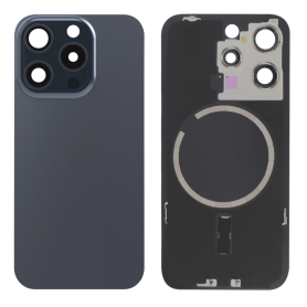 Vitre Arrière iPhone 15 Pro Max Titane Bleu Avec MagSafe Sans Logo - Remplacement Haut de Gamme