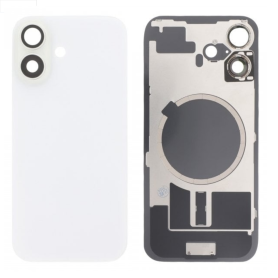 Dos/Coque arrière iPhone 16 Blanc MagSafe (Grand trou) - Prix de gros