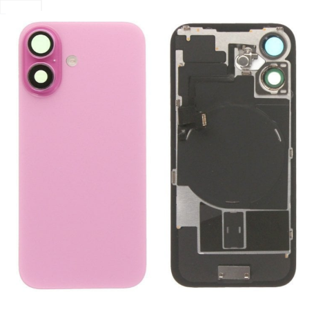 iPhone 16 Pink Rear Glass & MagSafe Battery Cover - No Logo