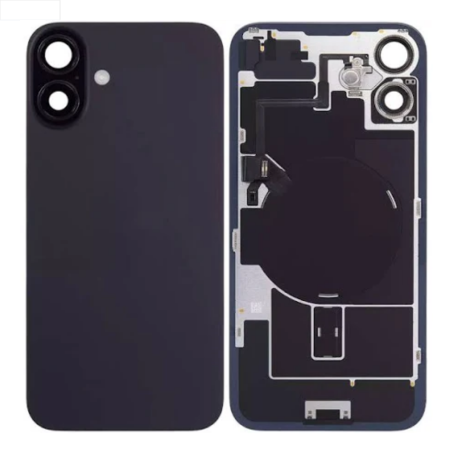 Vitre arrière, Dos - Vitre Arrière iPhone 16 Plus Noir Avec MagSafe (Grand trou) Sans Logo, prix de gros.