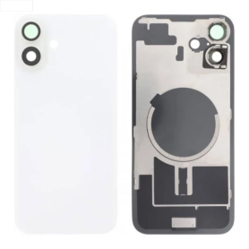 Vitre arrière, Dos - Vitre Arrière iPhone 16 Plus Blanc Avec MagSafe (Grand trou) Sans Logo, prix de gros.
