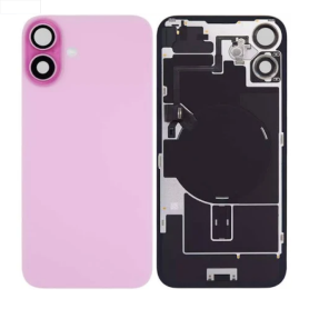 Vitre arrière, Dos - Vitre Arrière iPhone 16 Plus Rose Avec MagSafe (Grand trou) Sans Logo, prix de gros.
