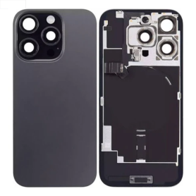 Dos, Vitre arrière - Vitre Arrière iPhone 16 Pro Titane Noir Avec MagSafe (Grand trou) Sans Logo, prix de gros.