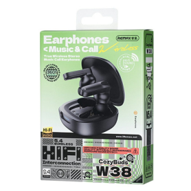 Casque Audio, Écouteurs Bluetooth - Écouteurs Sans Fil Remax CozyBuds W38 - Noir, prix de gros