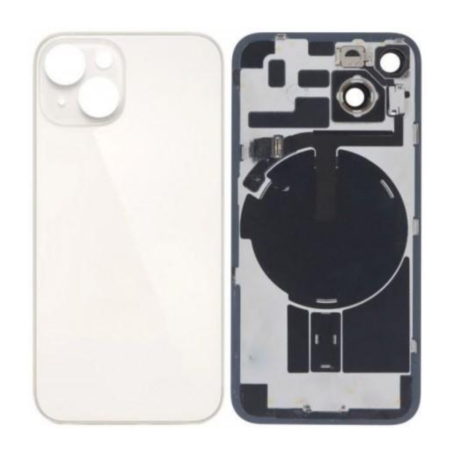 Back Glass, Rear Cover - iPhone 14 Plus Back Glass White With MagSafe (Large Hole) No Logo, wholesale price