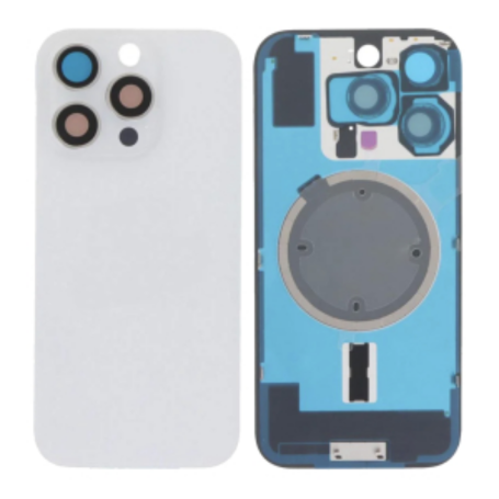 Back Glass, Rear Cover - IPhone 16 Pro Max Titanium Sliver Back Glass With MagSafe (Large Hole) No Logo, wholesale price