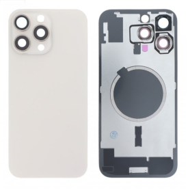 Back Glass - IPhone 16 Pro Max Titanium Golden Back Glass With MagSafe (Large Hole) No Logo, wholesale price